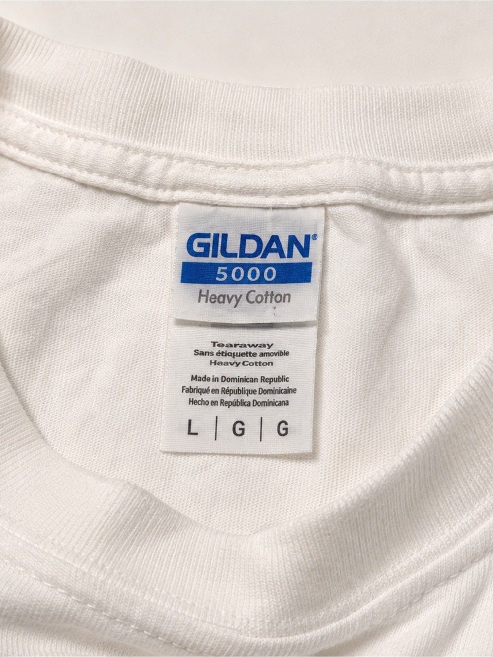 Gildan 5000 Cream Cat Graphic Tee with Monochrome Illustration, Vintage Size L - Picture 3 of 3